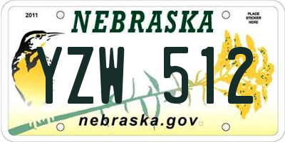 NE license plate YZW512