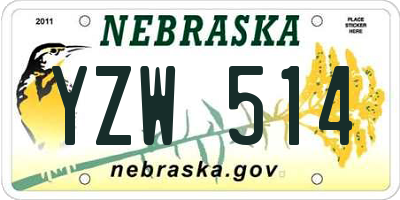 NE license plate YZW514