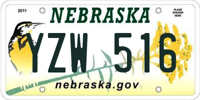 NE license plate YZW516