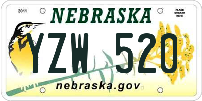 NE license plate YZW520