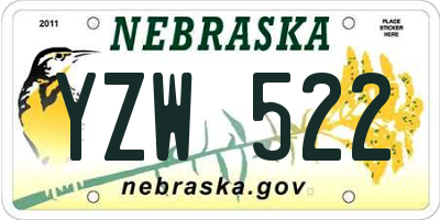 NE license plate YZW522