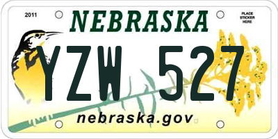 NE license plate YZW527