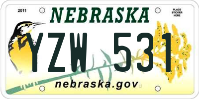 NE license plate YZW531