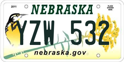 NE license plate YZW532
