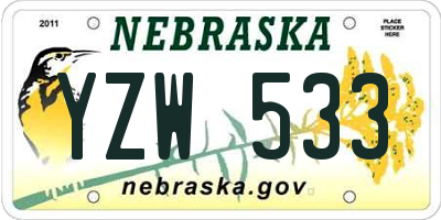 NE license plate YZW533