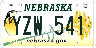 NE license plate YZW541
