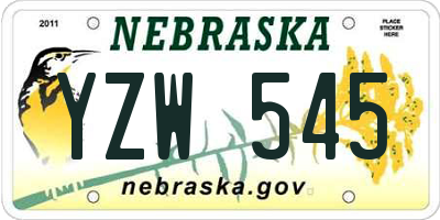 NE license plate YZW545