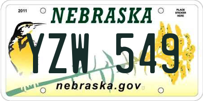 NE license plate YZW549