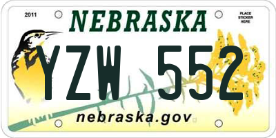 NE license plate YZW552
