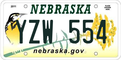 NE license plate YZW554