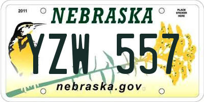NE license plate YZW557