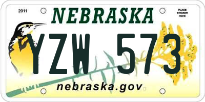 NE license plate YZW573