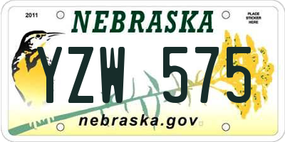 NE license plate YZW575