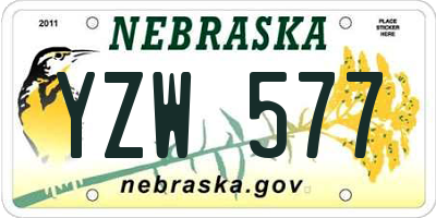 NE license plate YZW577