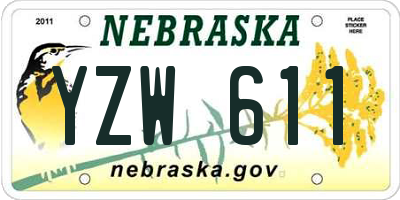 NE license plate YZW611