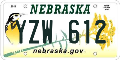 NE license plate YZW612