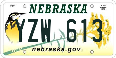 NE license plate YZW613