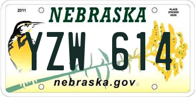 NE license plate YZW614
