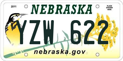 NE license plate YZW622