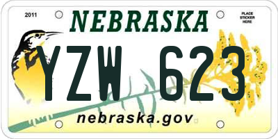 NE license plate YZW623