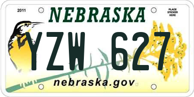 NE license plate YZW627