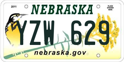 NE license plate YZW629