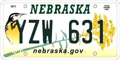 NE license plate YZW631