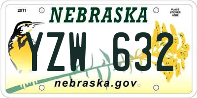 NE license plate YZW632