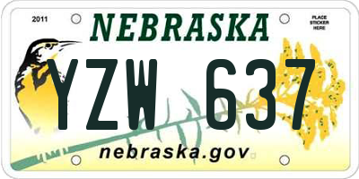 NE license plate YZW637