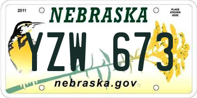 NE license plate YZW673