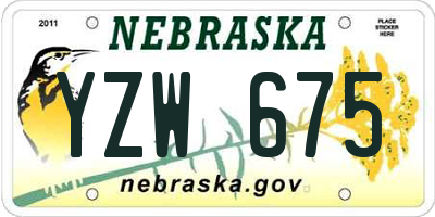 NE license plate YZW675