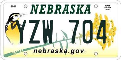 NE license plate YZW704