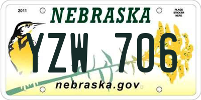 NE license plate YZW706