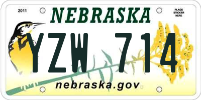 NE license plate YZW714