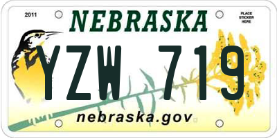 NE license plate YZW719