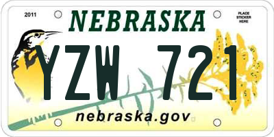 NE license plate YZW721