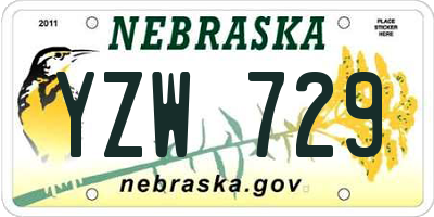 NE license plate YZW729