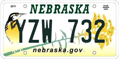 NE license plate YZW732
