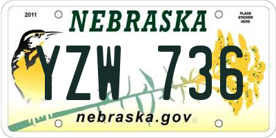 NE license plate YZW736