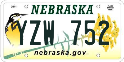 NE license plate YZW752