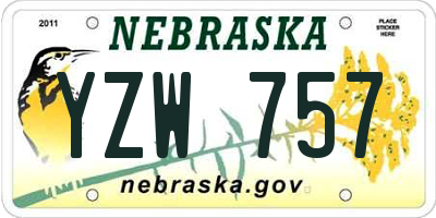 NE license plate YZW757