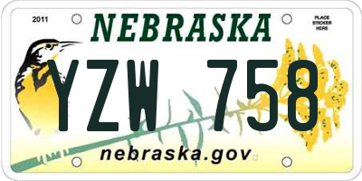 NE license plate YZW758