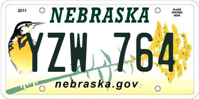NE license plate YZW764