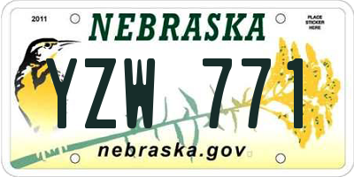 NE license plate YZW771