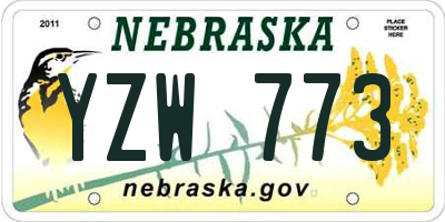 NE license plate YZW773