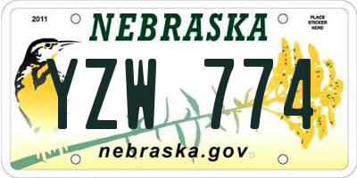 NE license plate YZW774