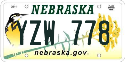 NE license plate YZW778