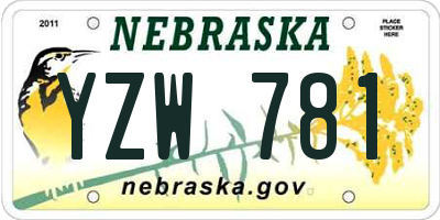 NE license plate YZW781