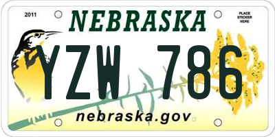 NE license plate YZW786