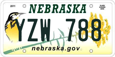 NE license plate YZW788